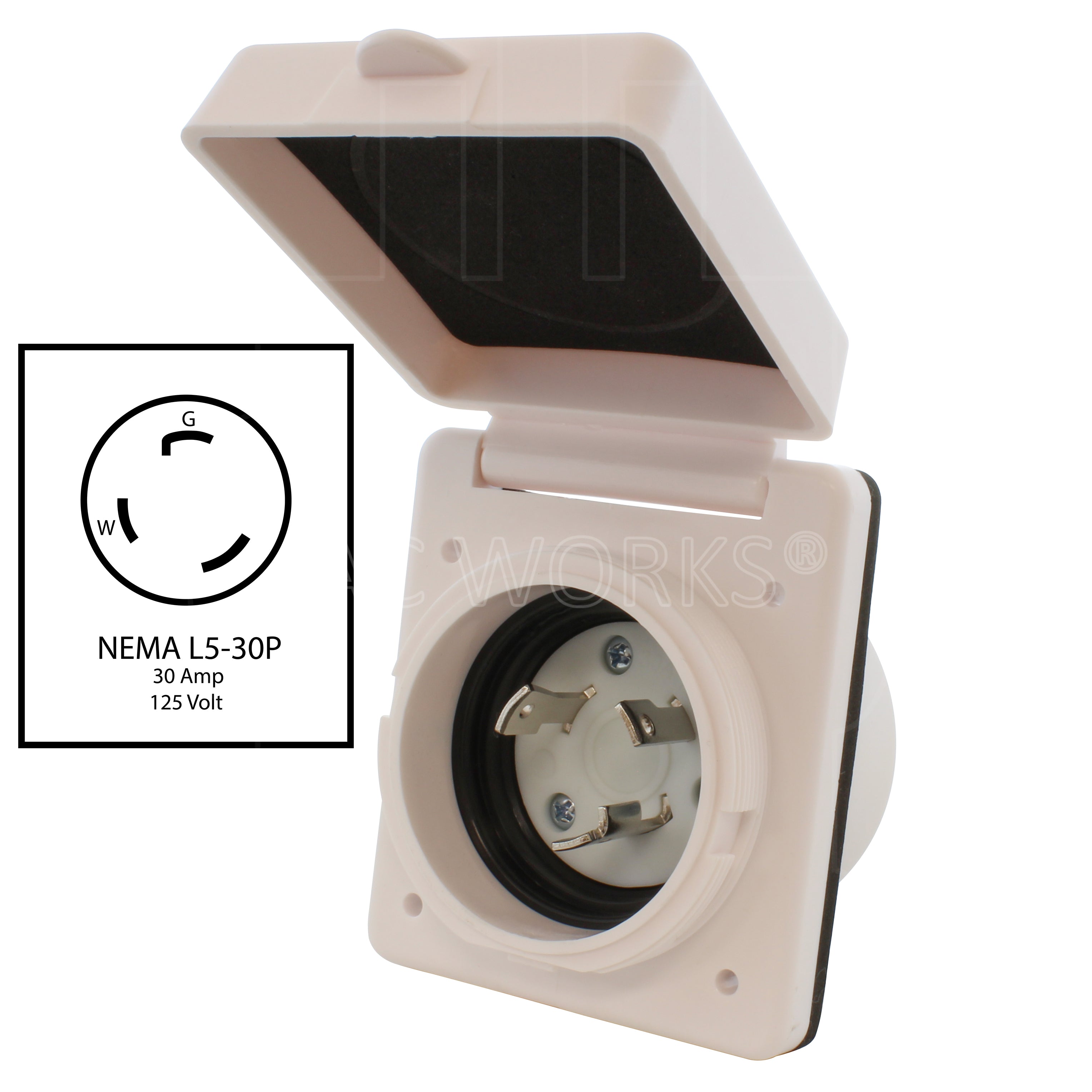 NEMA L5-30P 30A 125V 3-prong male inlet