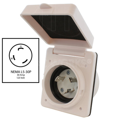 NEMA L5-30P 30A 125V 3-prong male inlet