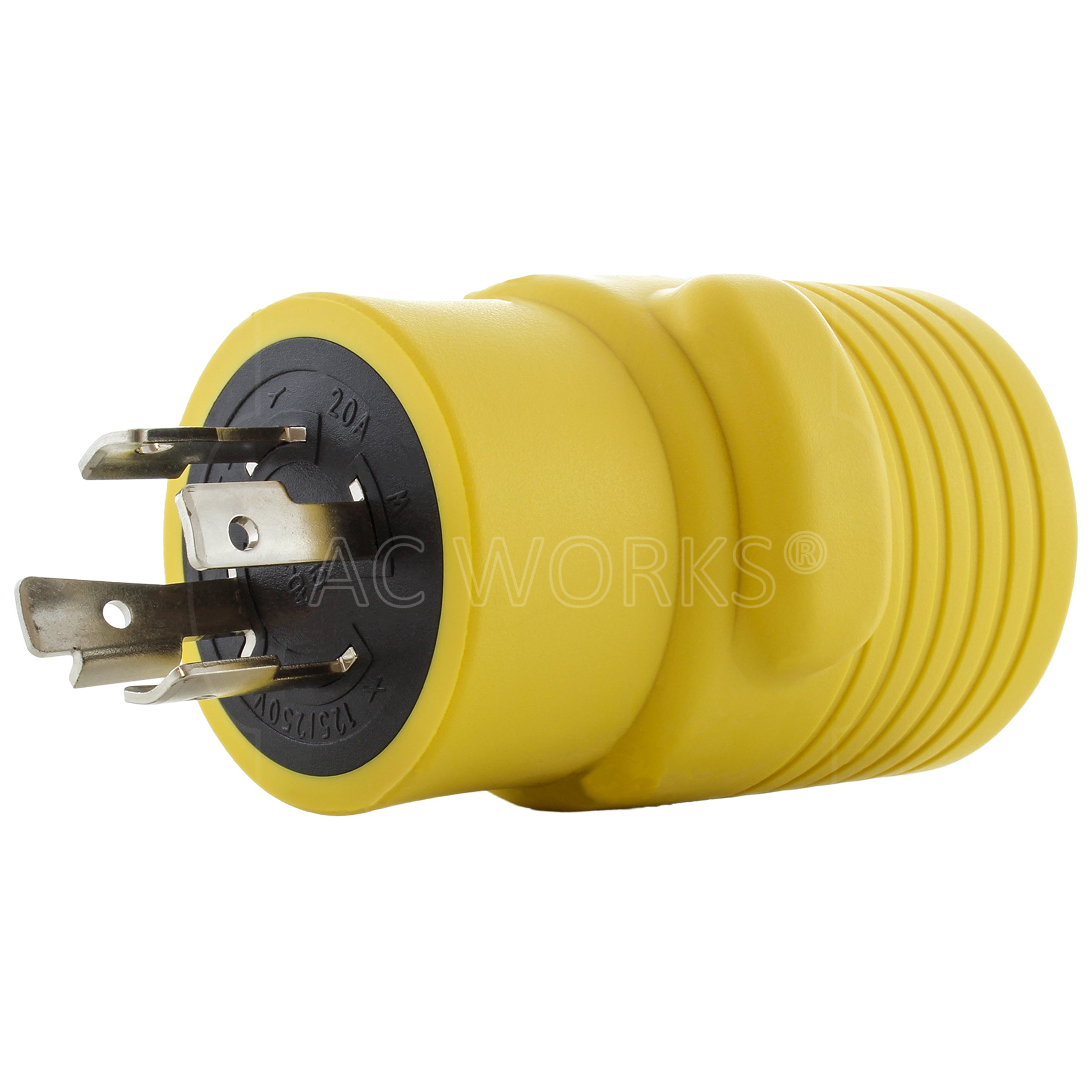 ev charging adaptor with locking male plug and rv female plug