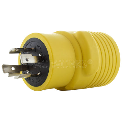 ev charging adaptor with locking male plug and rv female plug