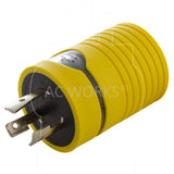 AC WORKS® [RVL520TT] RV Generator Adapter L5-20P 20A 3-Prong Locking Plug to RV 30A TT-30R Adapter