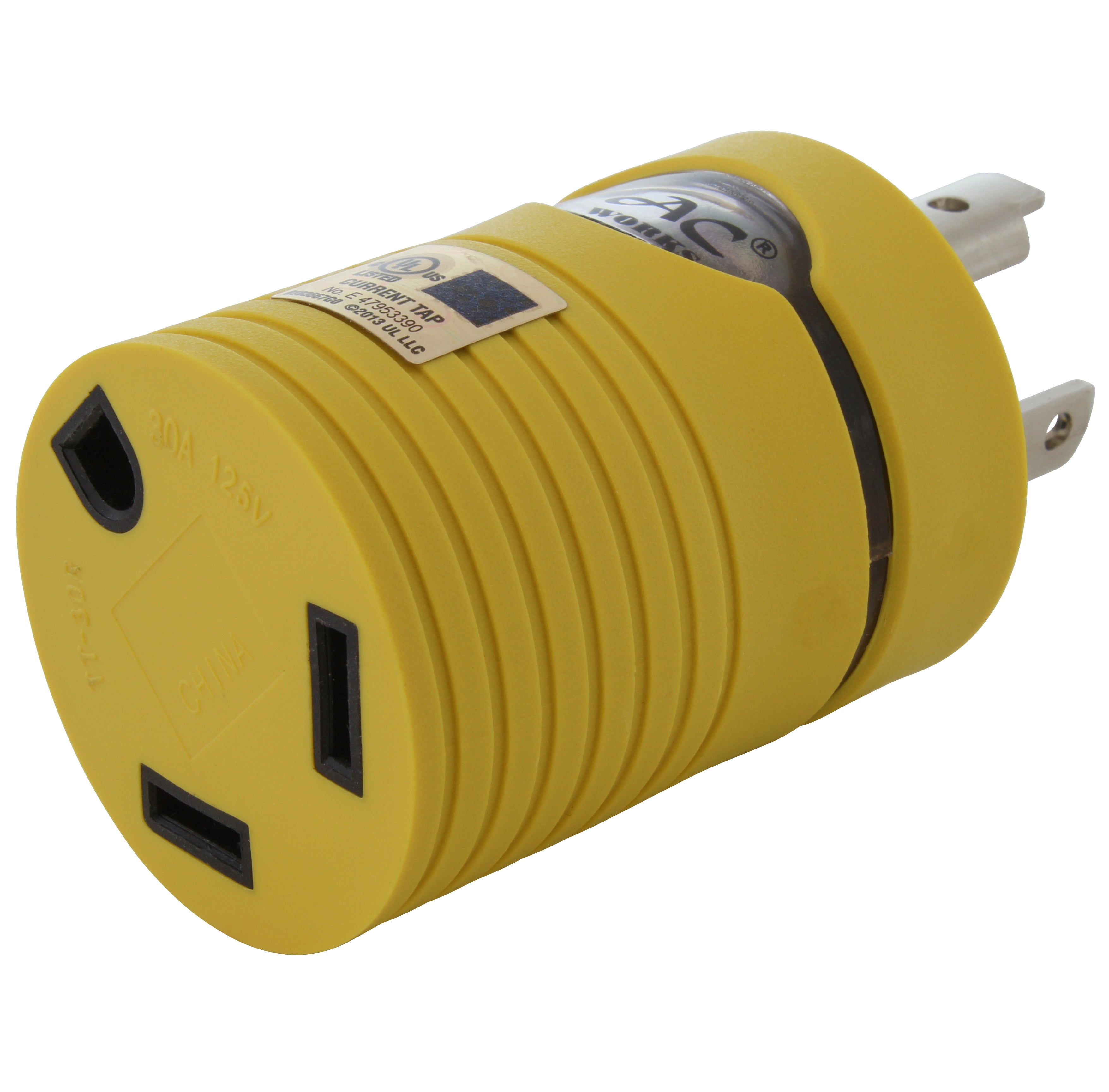 AC WORKS® RV Generator Adapter L5-30P 30A Locking Plug - RV 30A TT