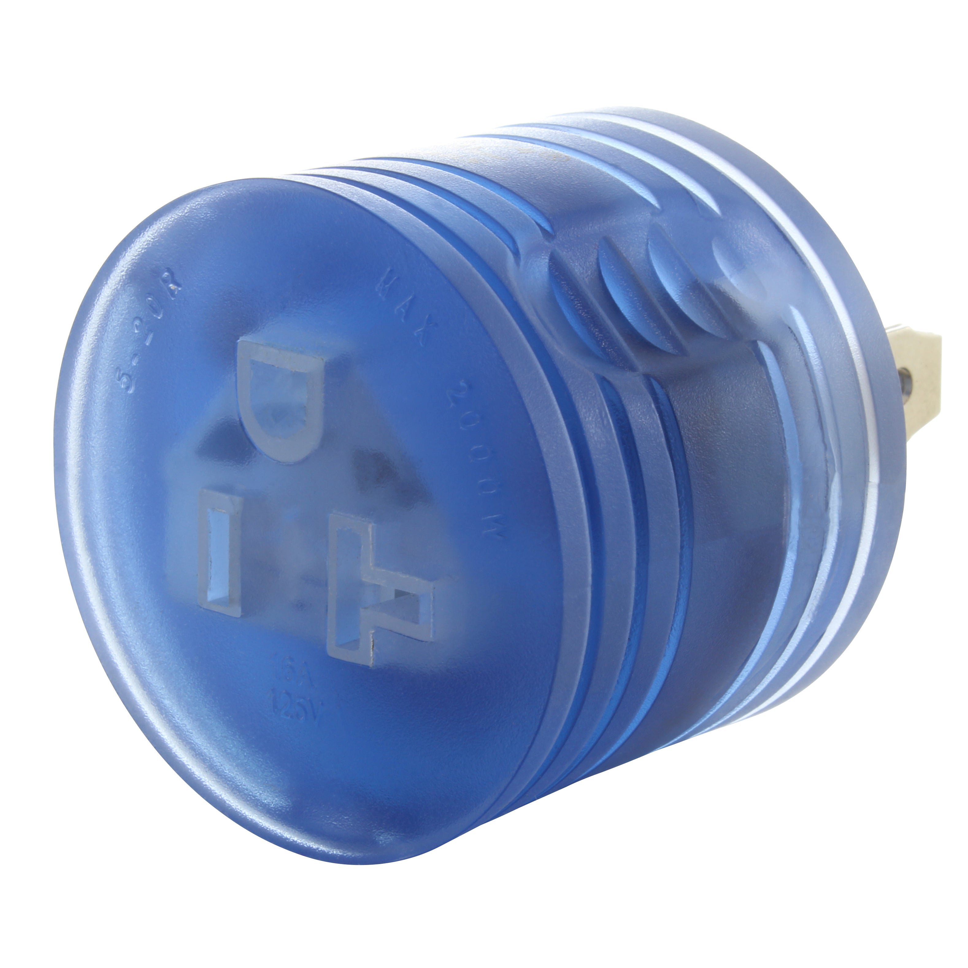 AC WORKS® [RVTT520] RV 30A TT-30P Plug to 5-20R 15/ 20A Household Outlet with Power Indicator