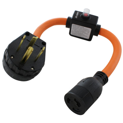 NEMA 14-30P to NEMA L6-20R with 20 Amp Inline Breaker
