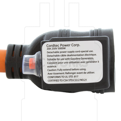 AC WORKS® [S1450CB620] 1FT 50A 14-50P RV/Generator/Range Plug to 6-15/20 Outlet with 20A Breaker