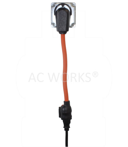 AC WORKS® [S1450CB620] 1FT 50A 14-50P RV/Generator/Range Plug to 6-15/20 Outlet with 20A Breaker