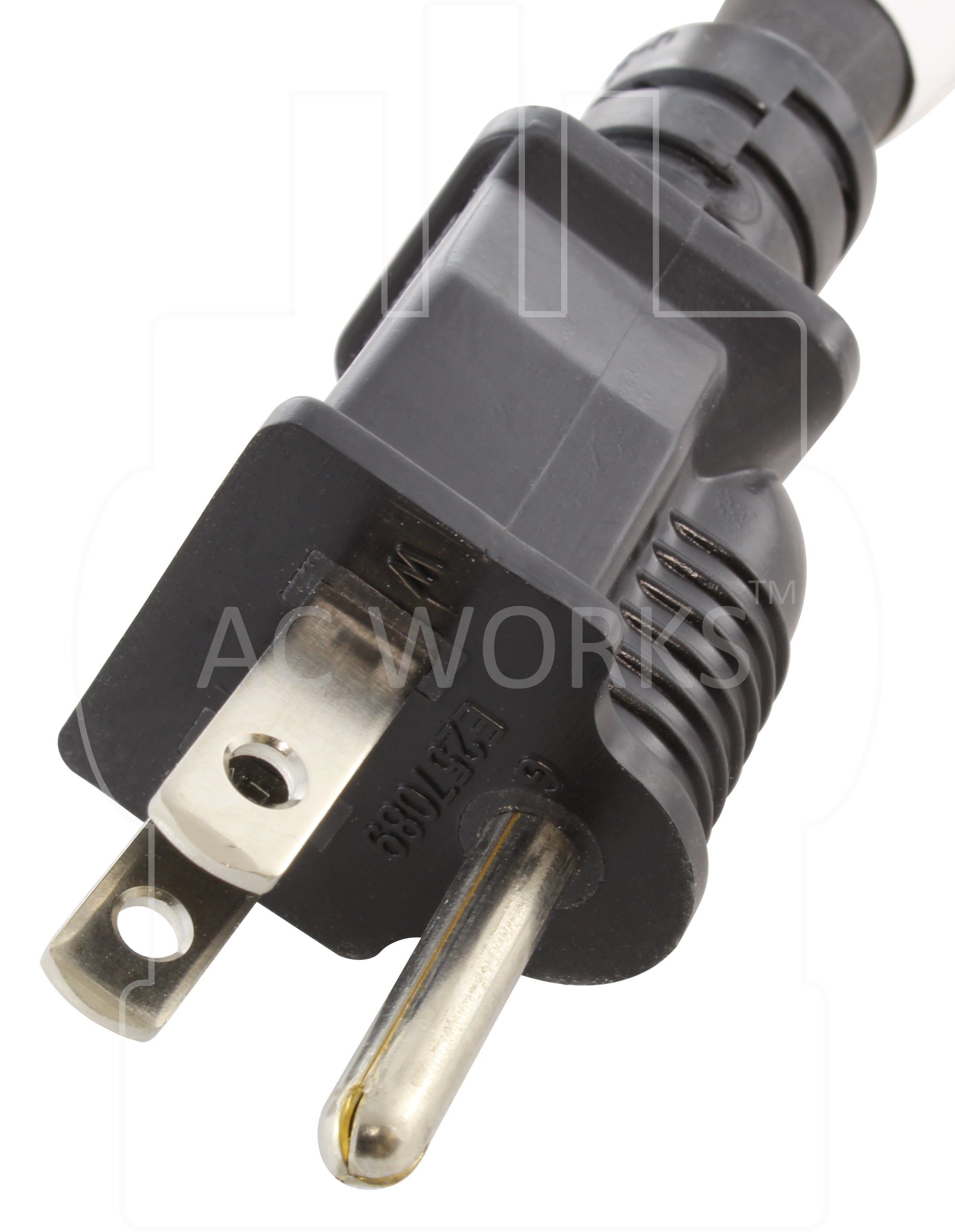 AC WORKS® [S515520-012]1Ft 15A to 20A Plug Adapter Cord NEMA 5-15P to 5-15/20R (20A T-Blade)