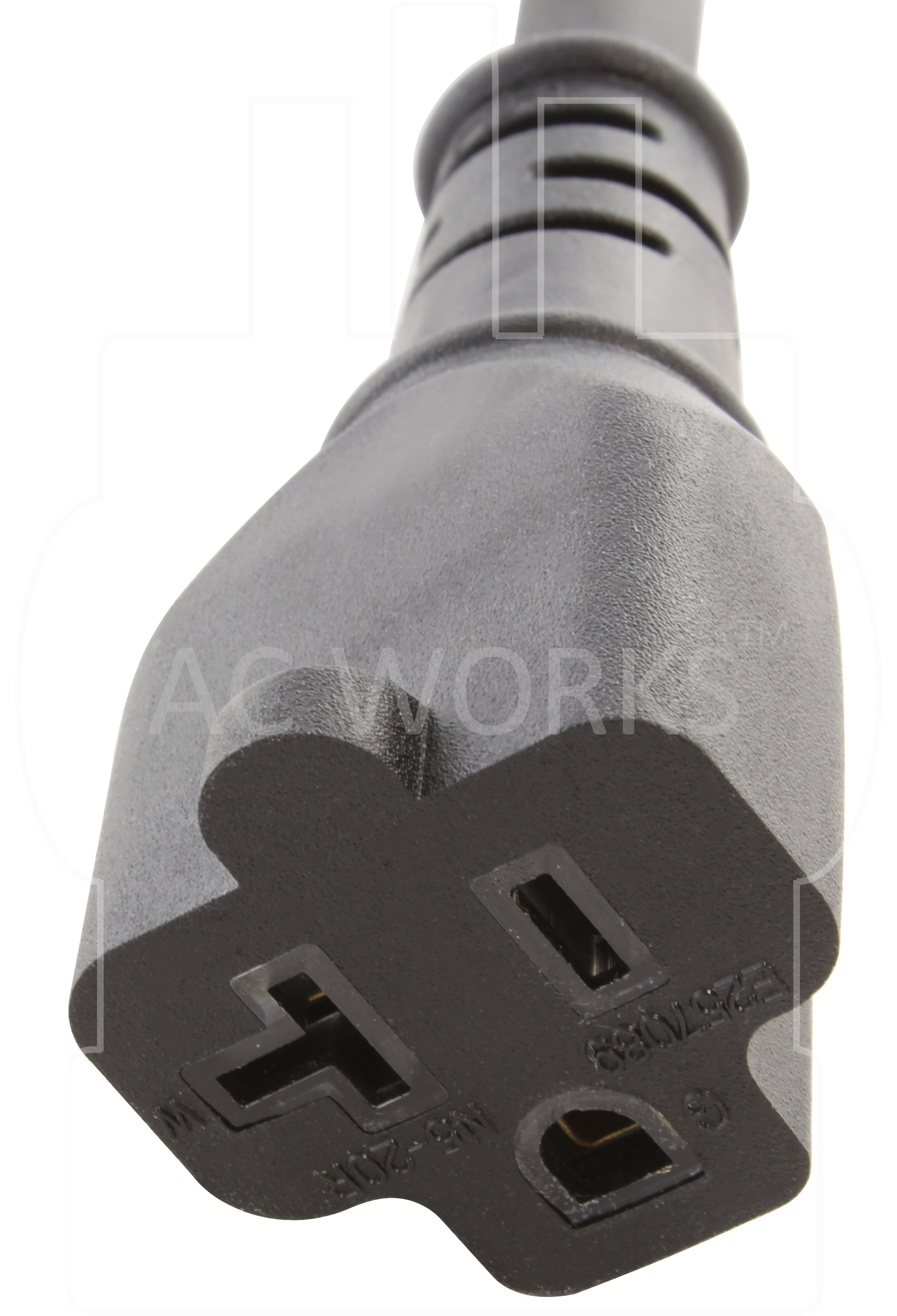 AC WORKS® [S515520-012]1Ft 15A to 20A Plug Adapter Cord NEMA 5-15P to 5-15/20R (20A T-Blade)