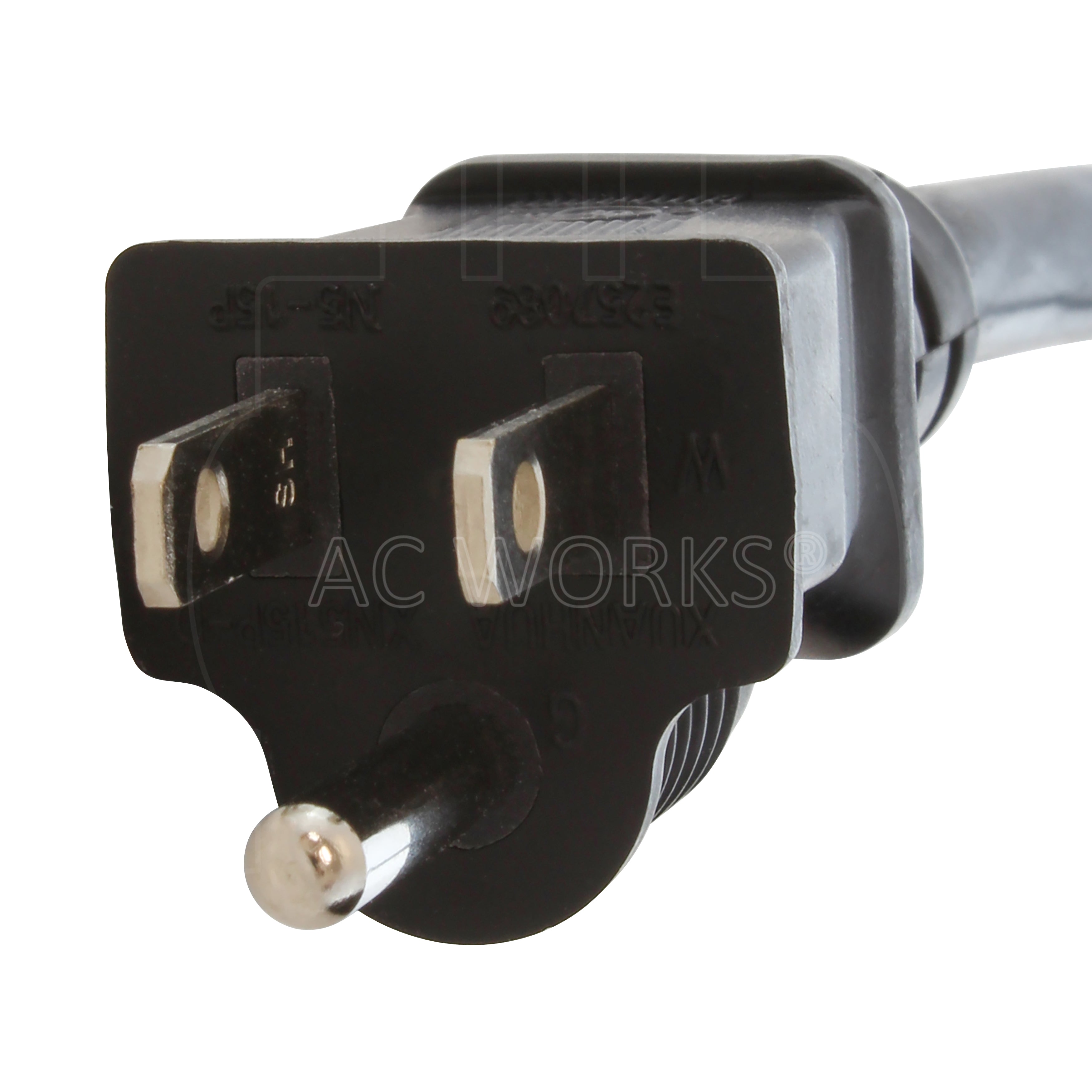 AC WORKS® [S515PROJ-050] 50ft 15A NEMA 5-15P U.S 3-Prong to Stripped End Replacement Cable