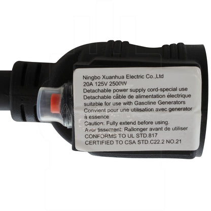AC WORKS® [SS2CB520] 1.5FT 50A CS6365/ SS2-50P Locking Plug to 15/20A Household Outlet with 20A Breaker
