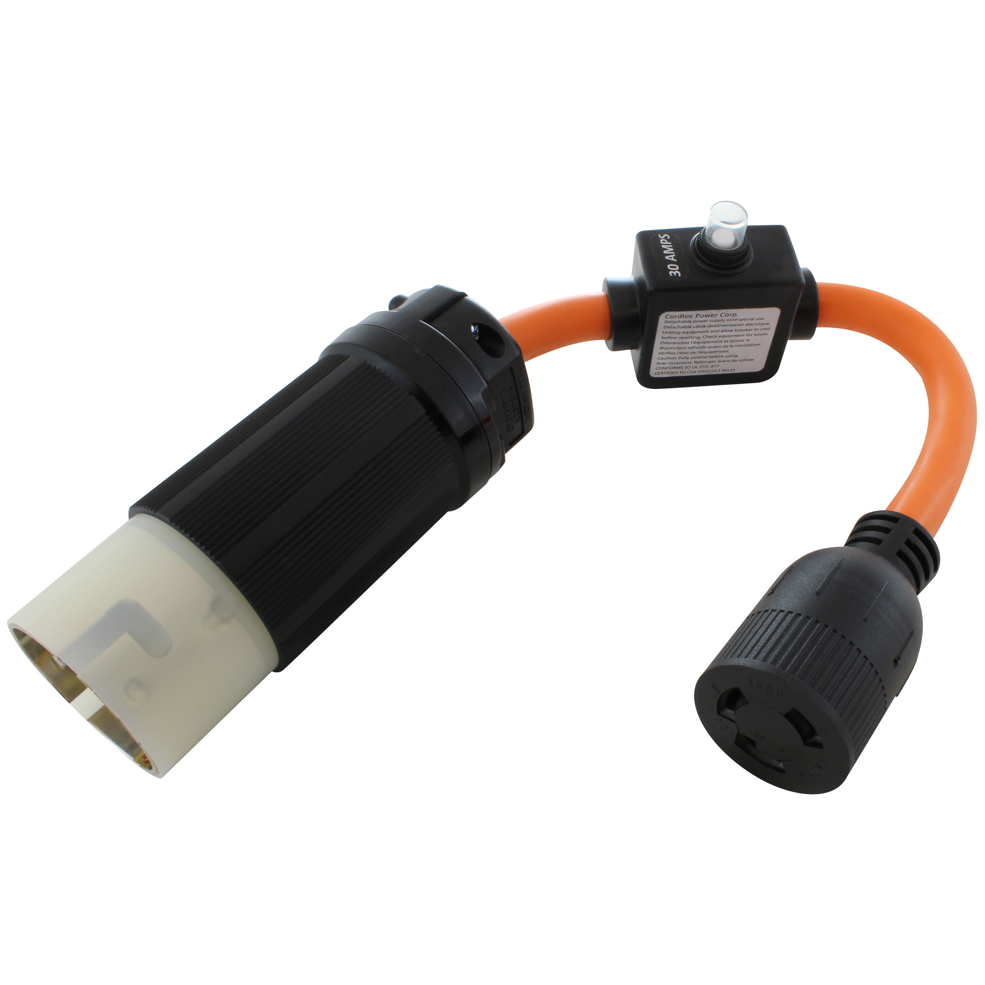 AC WORKS® [SS2ICBL630] 1.5FT 50A SS2-50P/CS6365 Plug to 30A L6-30R Con ...