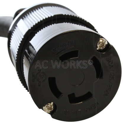 AC WORKS® [SS2L1430] 50A 125/250V SS2-50P/CS6365 Plug to L14-30 4-Prong Locking Adapter