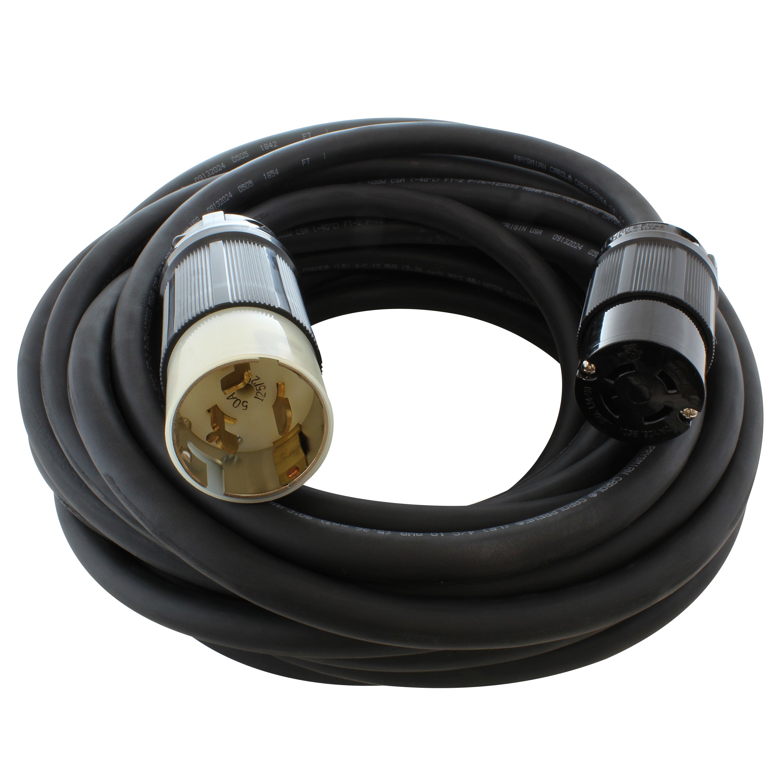 AC WORKS® [SS2L1430] 50A 125/250V SS2-50P/CS6365 Plug to L14-30 4-Prong Locking Adapter