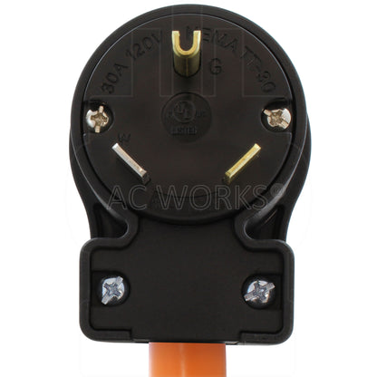 NEMA TT-30P, 3-prong straight blade RV Travel Trailer Male Plug