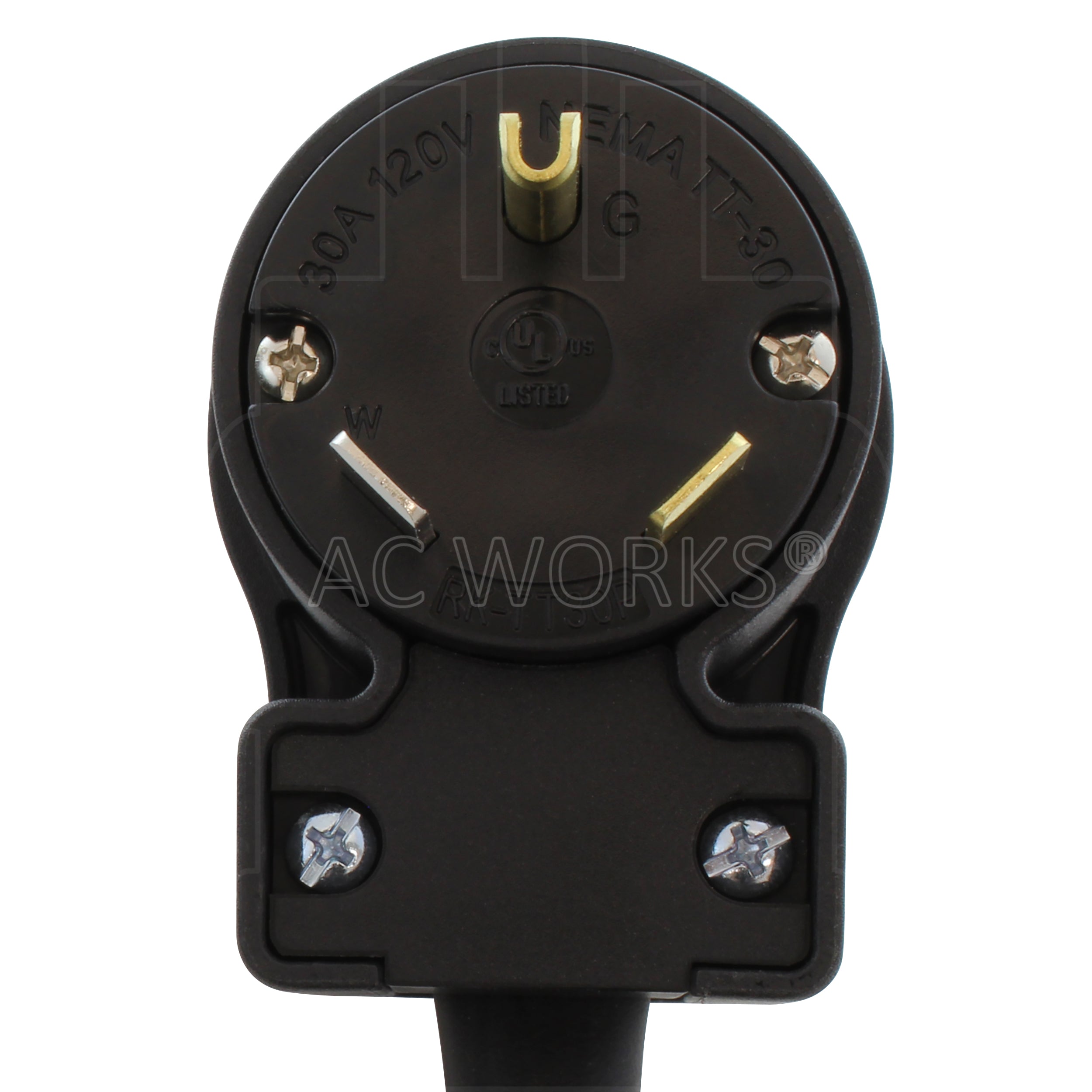 AC WORKS® [TT30L1430] 30A 125V NEMA TT-30P to NEMA L14-30R Rubber Extension Cord