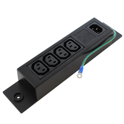 AC WORKS® [WS-045-0-4WG] PDU Power Strip IEC C14 Inlet to (4) IEC C13 (Sheet F) with Grounding