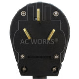 AC WORKS® [1050Y520-036] 50A 125/250V NEMA 10-50 3-Prong Old Style Range/Welder Plug to Two NEMA 5-20 Household Connections