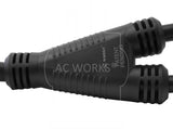 AC WORKS® [1050Y520-036] 50A 125/250V NEMA 10-50 3-Prong Old Style Range/Welder Plug to Two NEMA 5-20 Household Connections