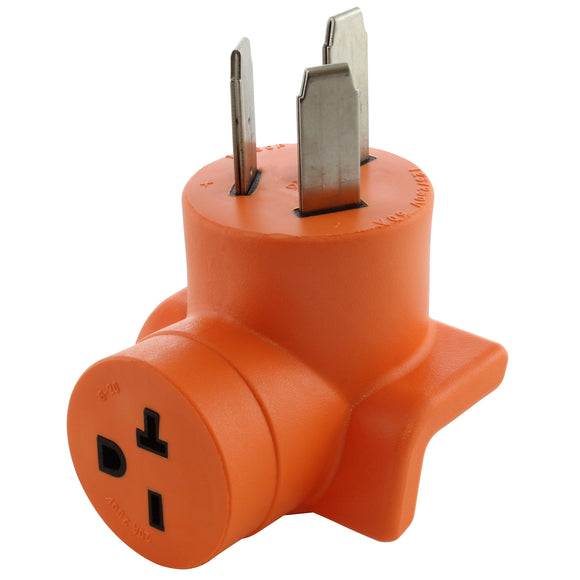 orange right angle adapter by AC WORKS, AC Connectors compact adapter