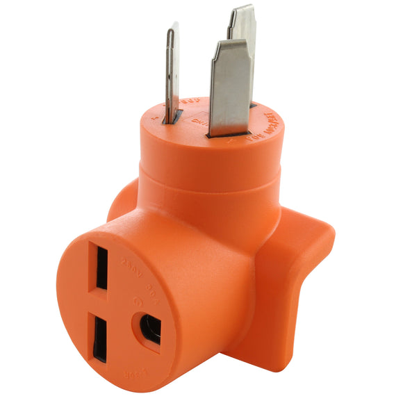 orange welder outlet adapter by AC WORKS®, AC Connectors compact right angle adapter