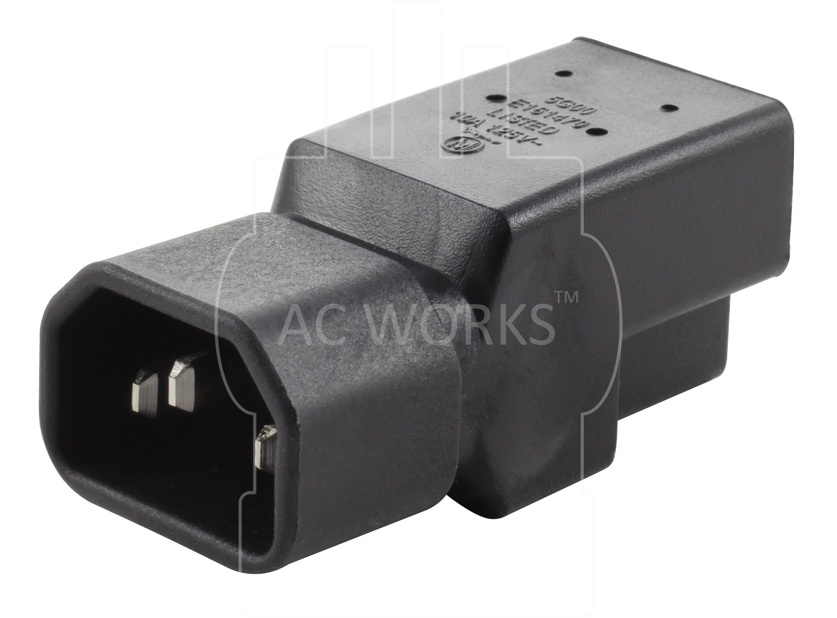 AC WORKS® [AD130] IEC C14/ SHEET E  to U.S. Household NEMA 5-15R Connector