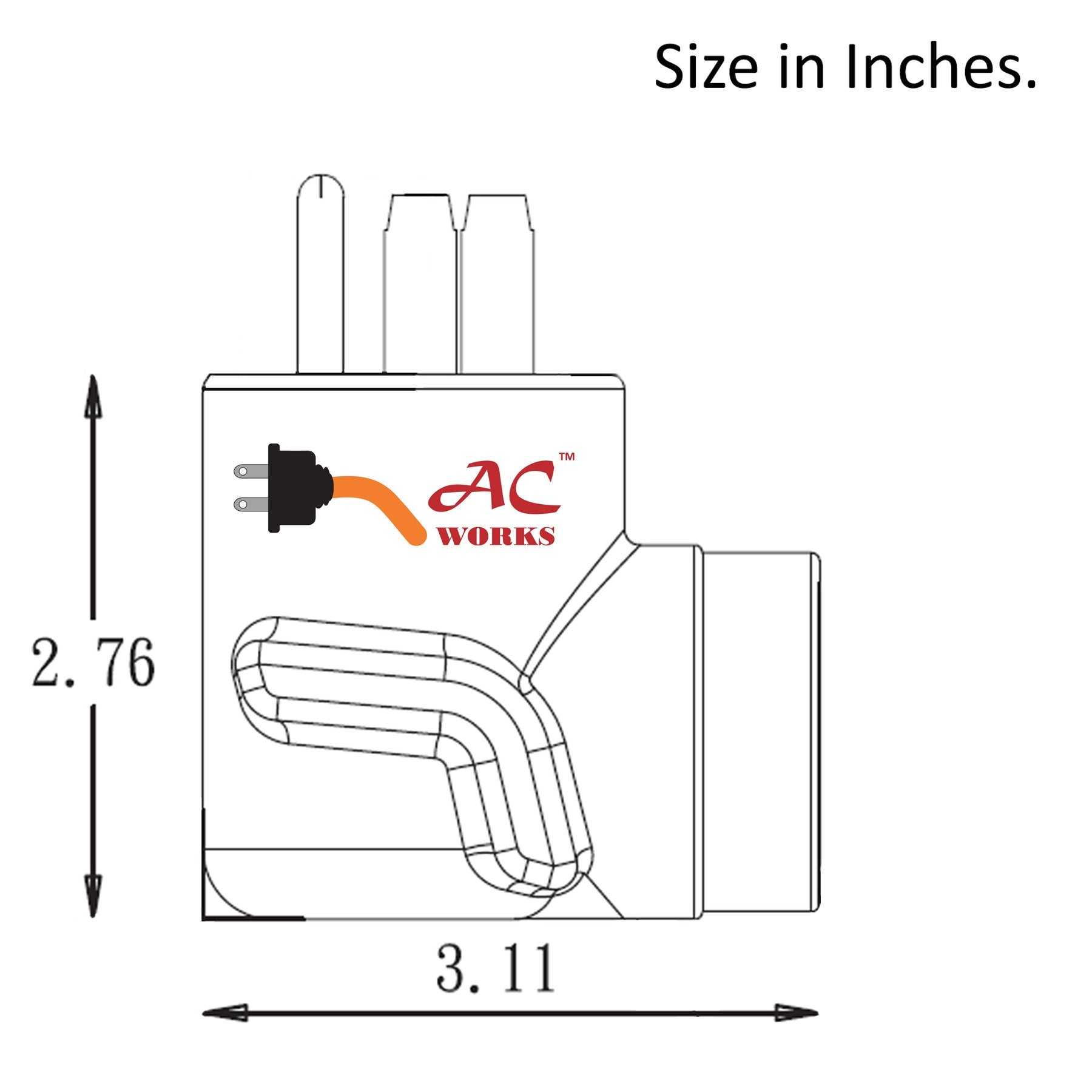 compact adapter, right angle adapter