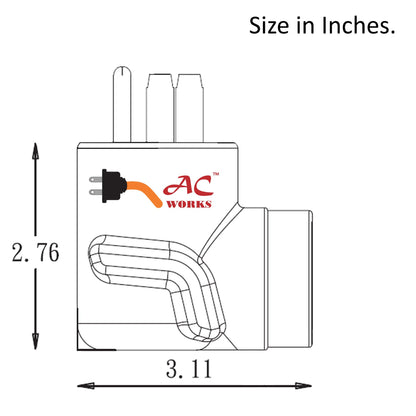 compact adapter, right angle adapter