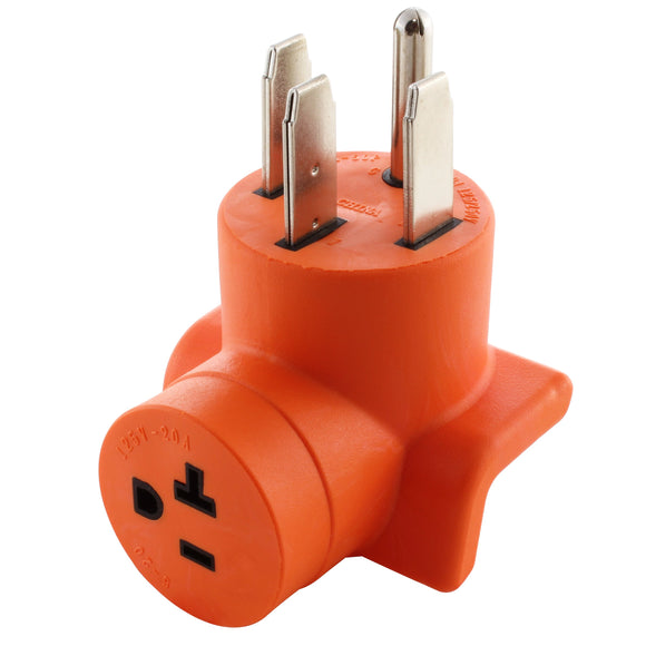 right angle adapter, 90 degree adapter, orange adapter, compact adapter, AC WORKS, AC Connectors