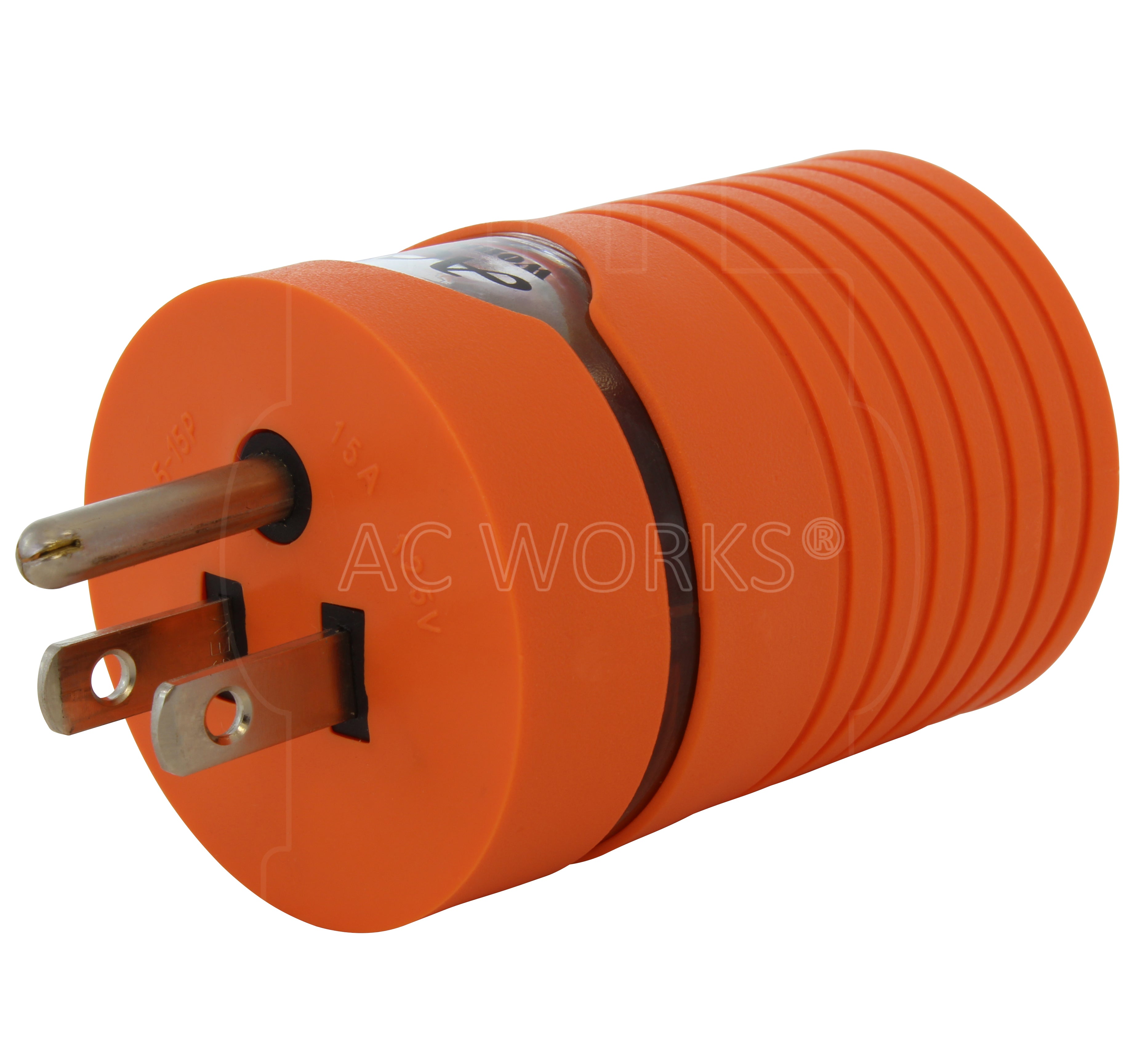 AC WORKS® [AD515L520] Adapter Household 15A 5-15P Plug to Locking 20A L5-20R Female Connector with cCSAus approval