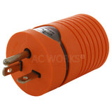 AC WORKS® [AD620L620] Adapter NEMA 6-20P 20A 250V Plug to NEMA L6-20R 20A 250V Locking Connector