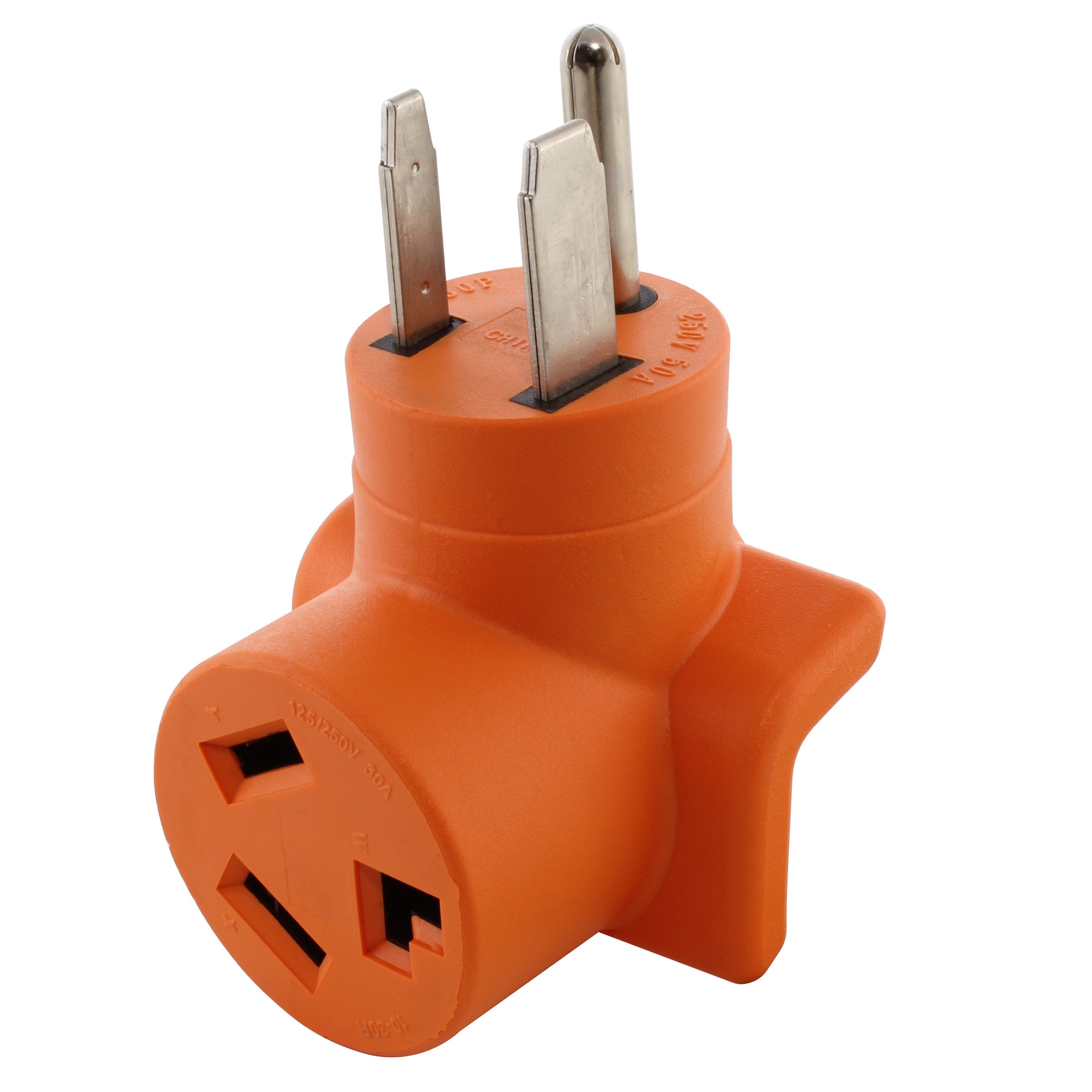 AC WORKS brand welder to dryer adapter, EV adapter, compact orange adapter