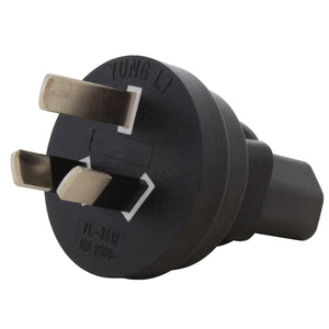 Type I Australian plug to IEC C13 connector,
