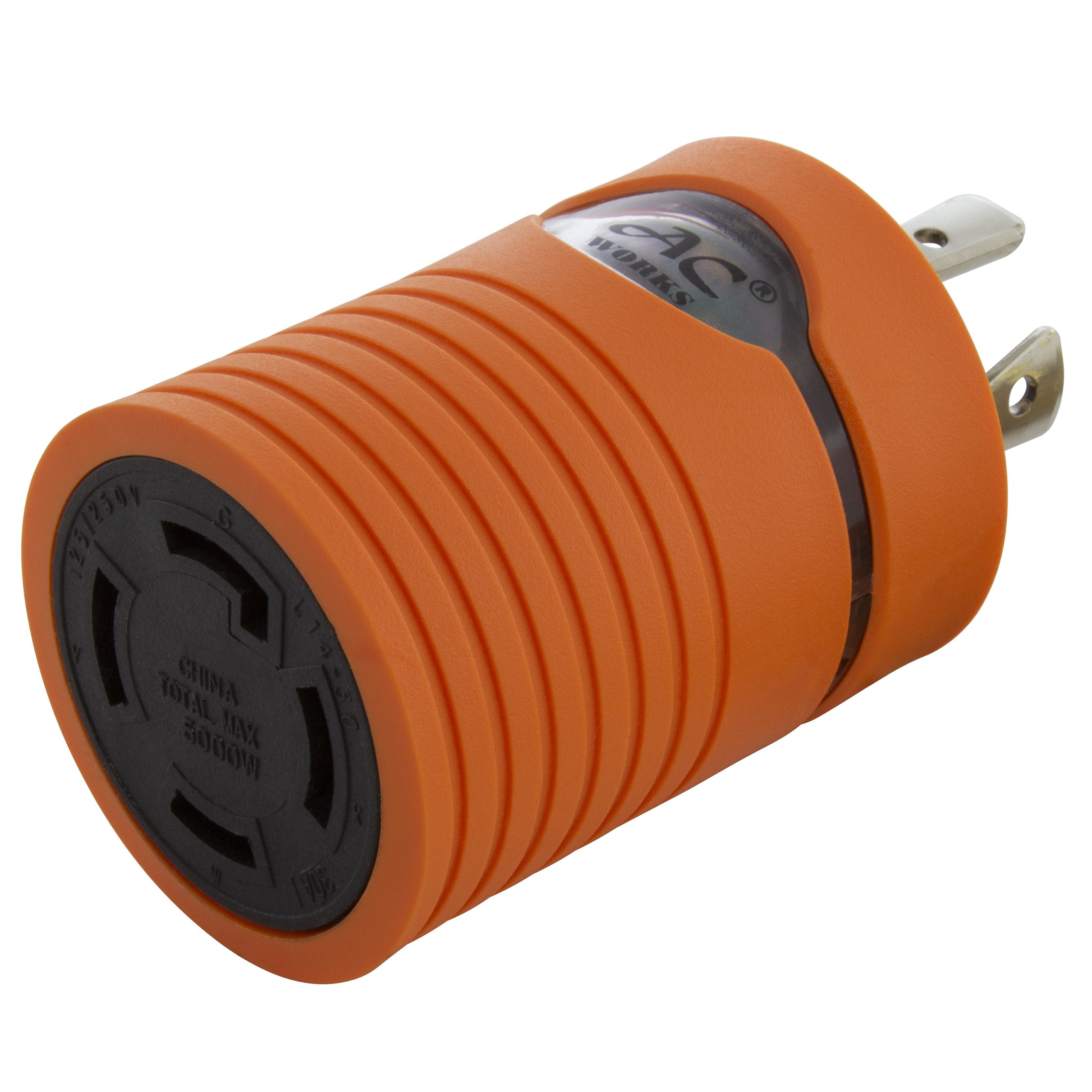 AC WORKS® [ADL1420L1430] 20A 4-Prong 125/250V L14-20P Plug to L14-30R 30A 4-Prong 125/250V Connector with cCSAus Approval