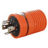 AC WORKS® [ADL1420L620] Adapter 4-Prong 20A 125/250V NEMA L14-20P Plug to L6-20R 20A 250V Connector