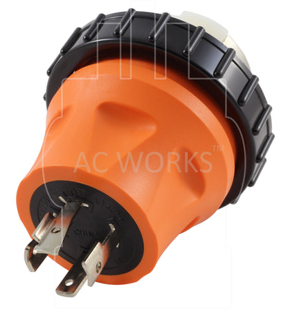 AC Works, NEMA L14-20P, L1420 plug, AC Connectors, 4 prong locking plug