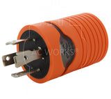 AC WORKS® [ADL1430520] L14-30P 30A 125/250V 4-Prong Plug - 5-15/20R Household 15/20A Connector