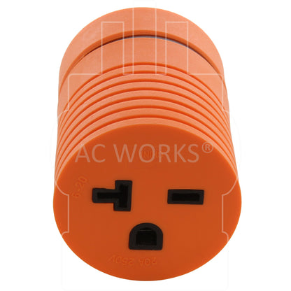 AC WORKS® [ADL1430620] NEMA L14-30P 30A 125/250V Locking Plug to NEMA 6-15/20R 15/20A 250V Female