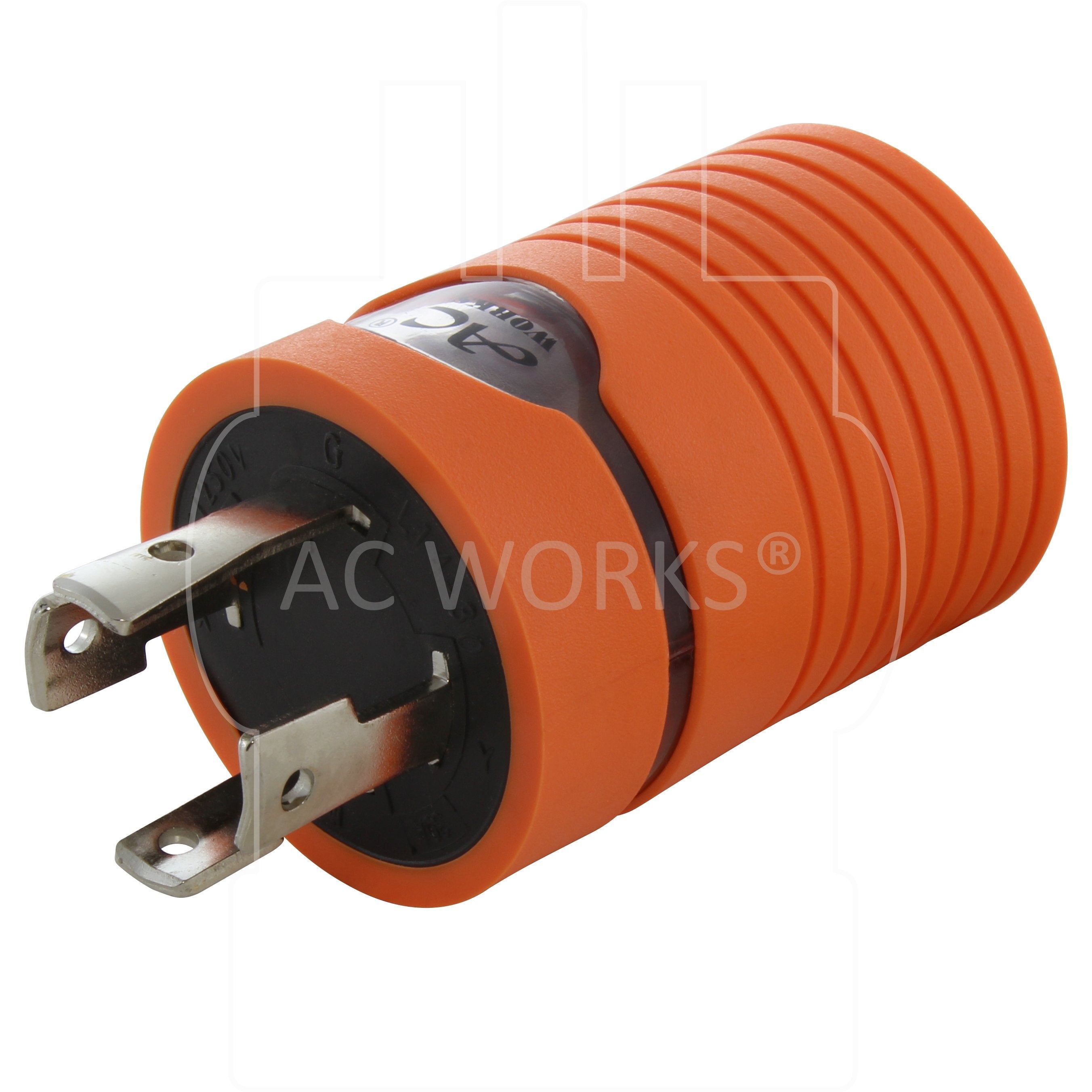 AC WORKS® [ADL1430620] NEMA L14-30P 30A 125/250V Locking Plug to NEMA 6-15/20R 15/20A 250V Female