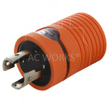 AC WORKS® [ADL1430620] NEMA L14-30P 30A 125/250V Locking Plug to NEMA 6-15/20R 15/20A 250V Female