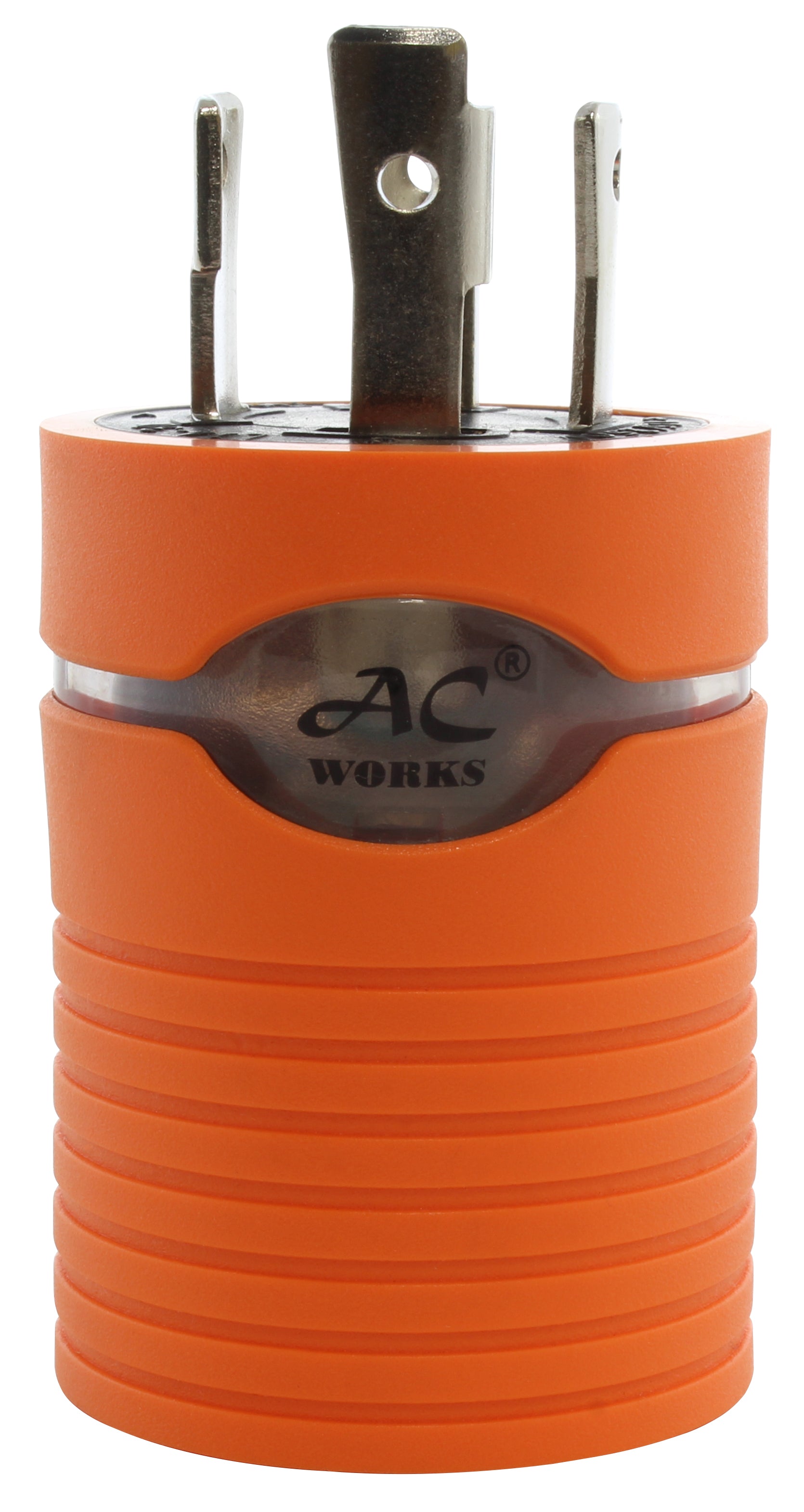 AC WORKS® brand locking adapter with power indicator