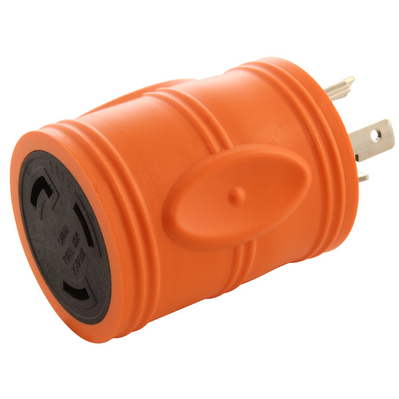 orange barrel adapter, compact adapter, locking style adapter, generator adapter, AC WORKS, AC Connectors