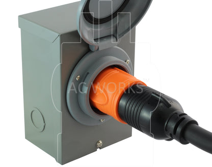 AC Works, AC Connectors, Orange Adapter, RV Generator Adapter, RV Adapter, Generator Adapter, Marine Shore Power Adapter, ADL520L530