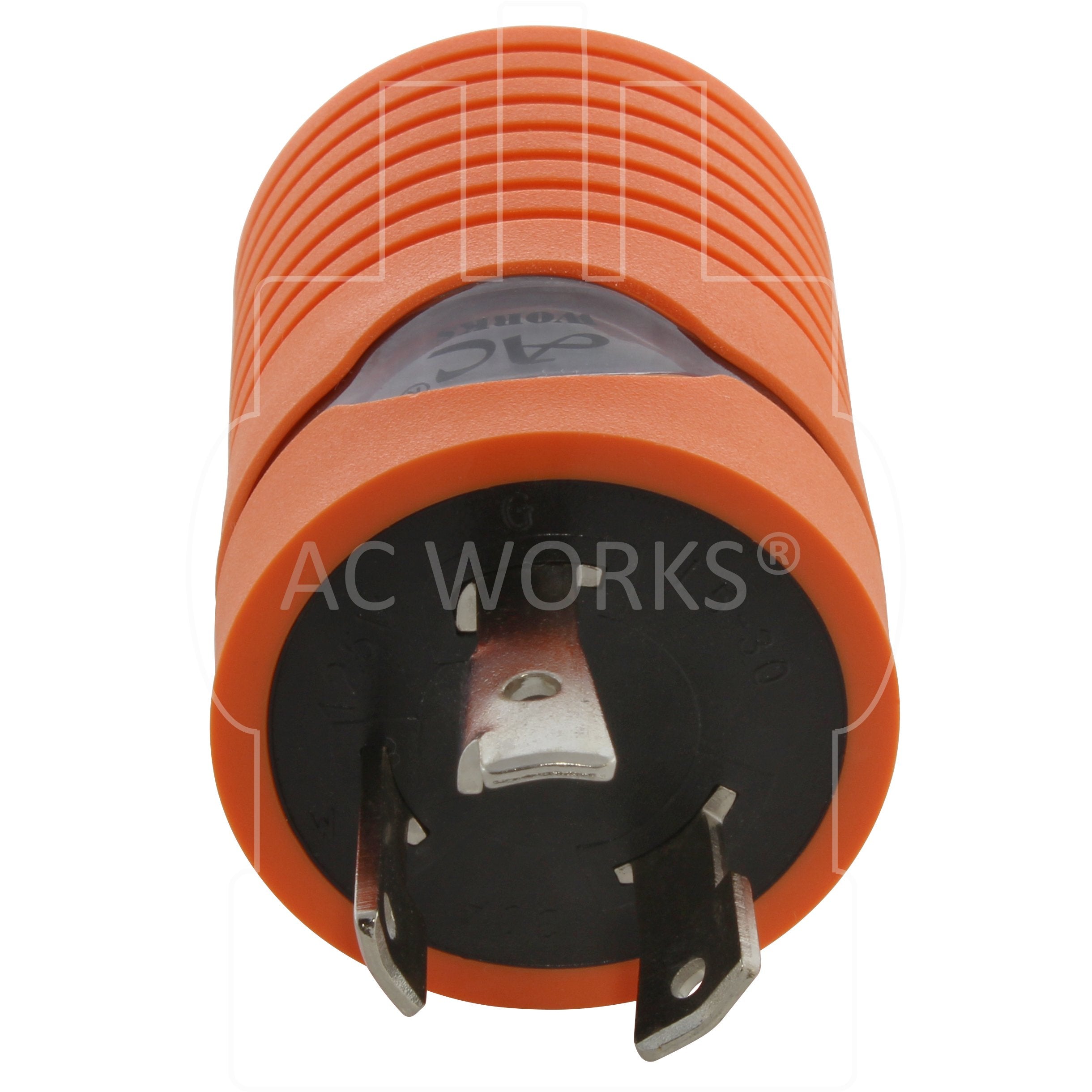 AC WORKS® [ADL530L1430] Adapter L5-30P to L14-30R (Hots Bridged) 30A 125V to 30A 125/250V