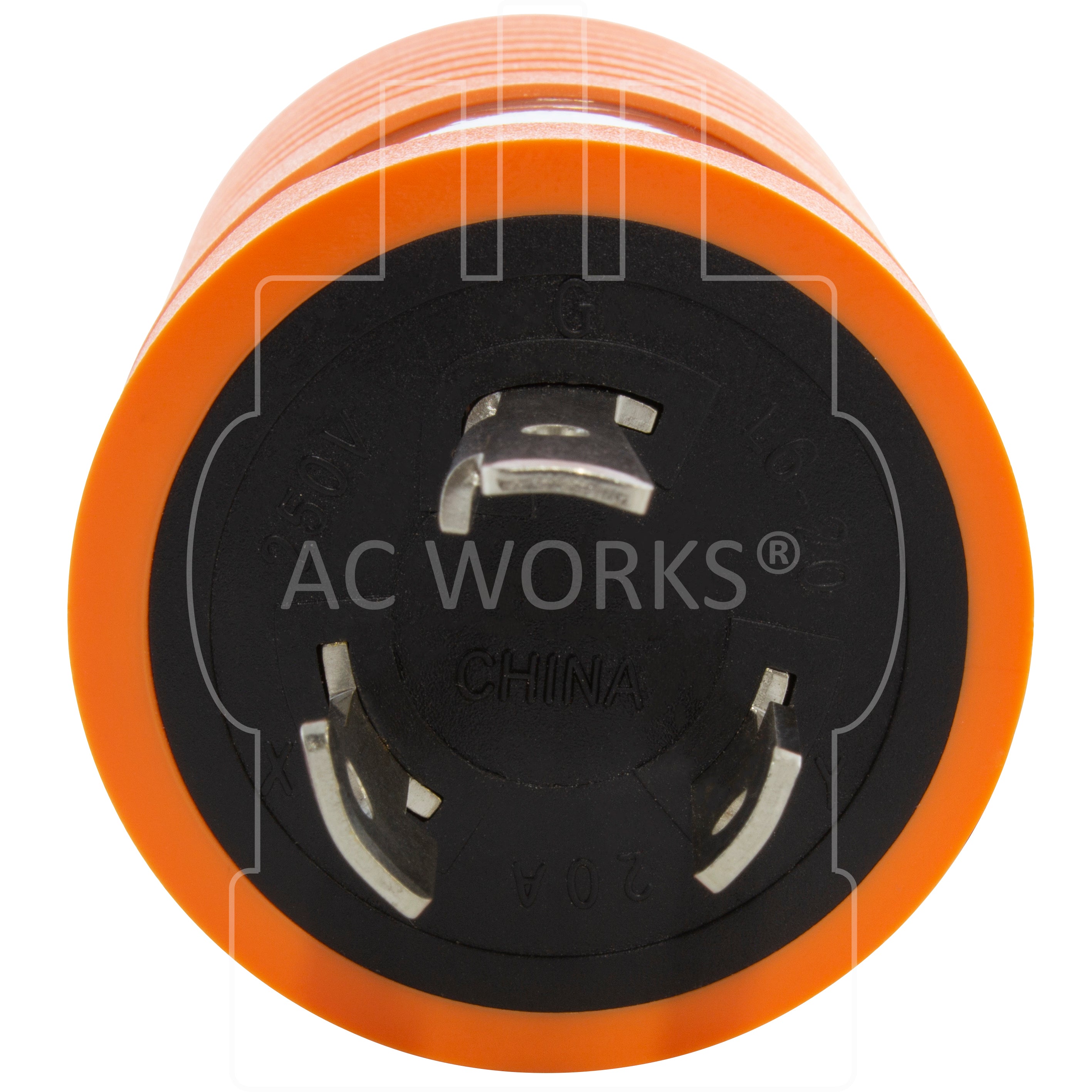 AC WORKS® [ADL620620] Adapter L6-20P 20A 250V Plug to NEMA 6-15/20R 15/20A 250V Connector with cCSAus Approval