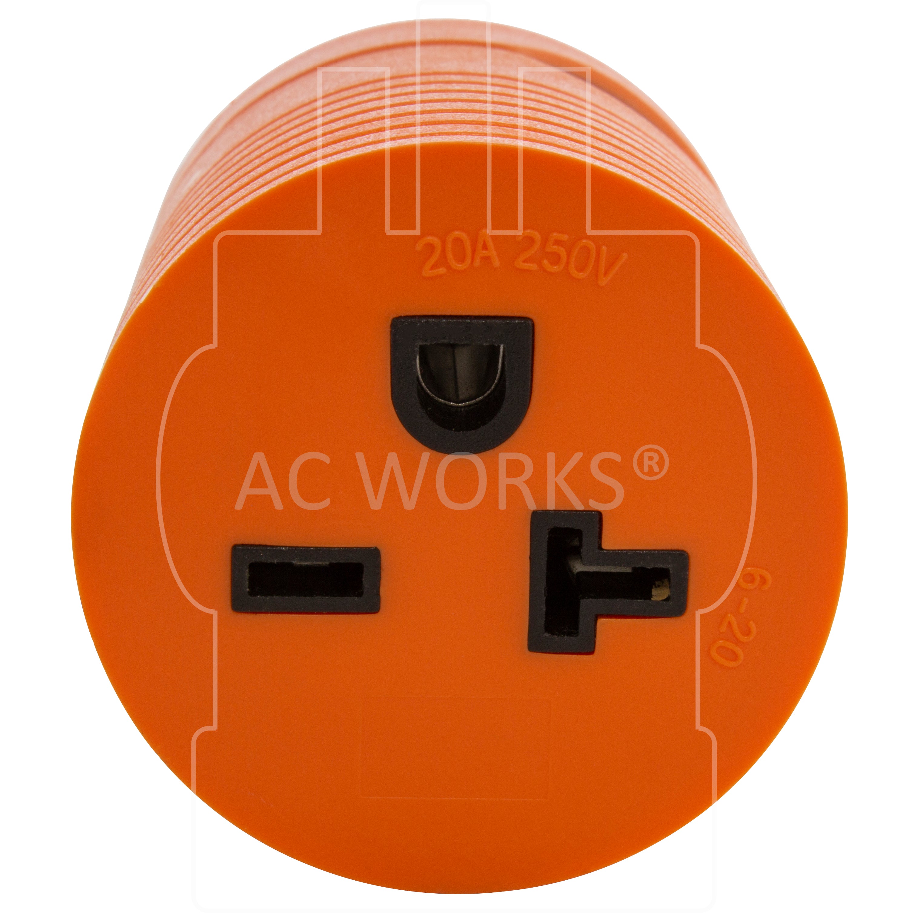 AC WORKS® [ADL620620] Adapter L6-20P 20A 250V Plug to NEMA 6-15/20R 15/20A 250V Connector with cCSAus Approval