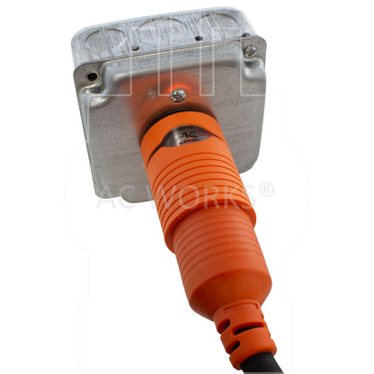 AC WORKS® [ADL620620] Adapter L6-20P 20A 250V Plug to NEMA 6-15/20R 15/20A 250V Connector with cCSAus Approval