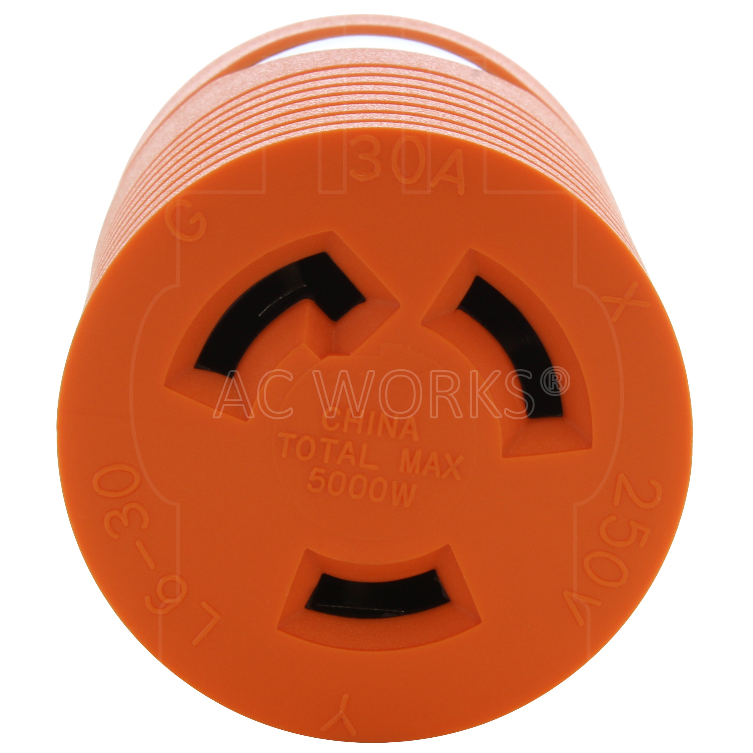 AC WORKS Plug Adapter L6-20P to L6-30R 250Volt Locking Adapter