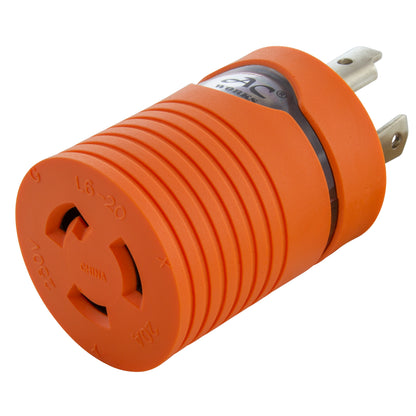 AC WORKS® [ADL630L620] Adapter L6-30P 30A 250V Plug to L6-20R 20A 250V Locking Connector with cCSAus Approval