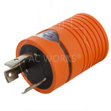 AC WORKS® [ADL630L620] Adapter L6-30P 30A 250V Plug to L6-20R 20A 250V Locking Connector