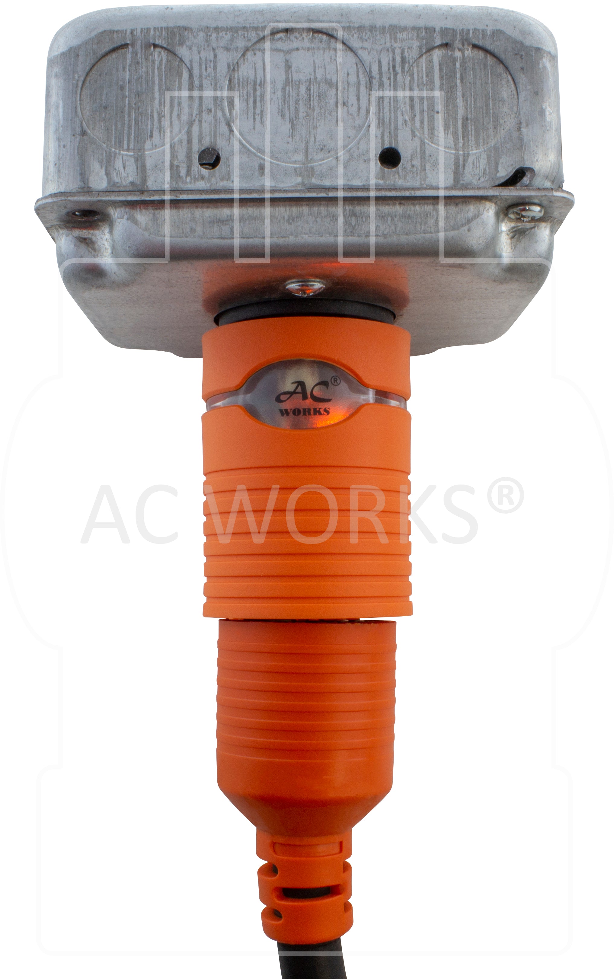 AC WORKS® [ADL630L620] Adapter L6-30P 30A 250V Plug to L6-20R 20A 250V Locking Connector with cCSAus Approval